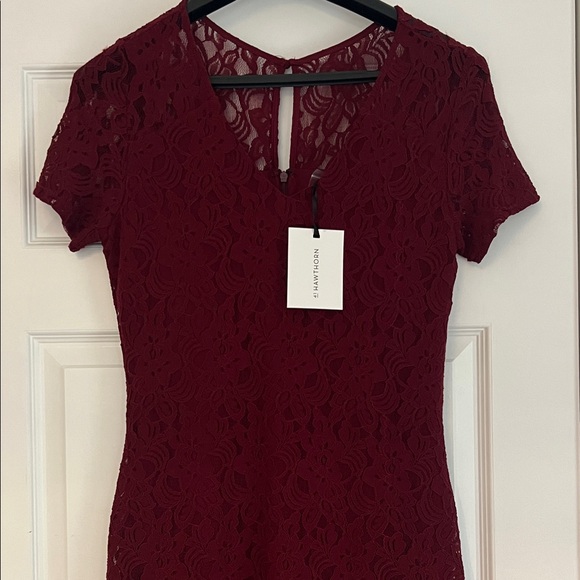 41 Hawthorn Burgundy Lace Mini Dress - Picture 1 of 3